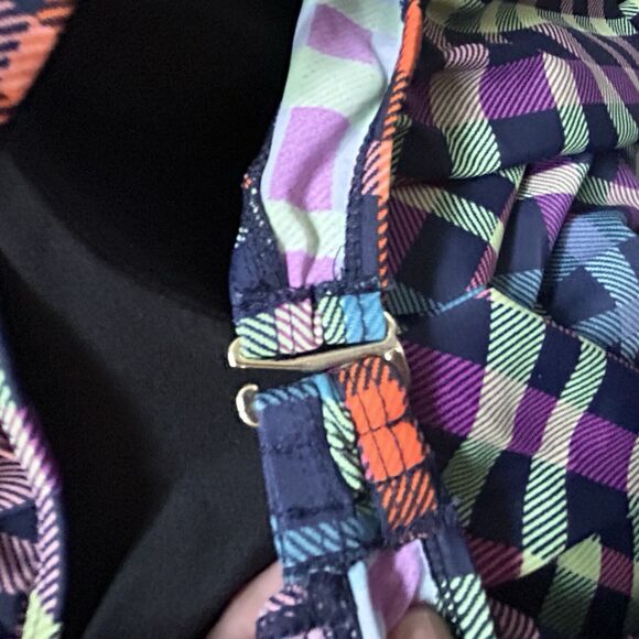 BEACH BUMP by MOTHERHOOD MATERNITY Modest Multi Gingham Plaid 1 pc Medium Padded - Picture 5 of 5